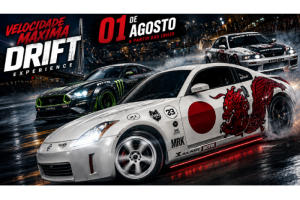 Guarulhos recebe evento de drift com estrelas da modalidade, mais de 100 carros em exposição e expectativa de 5 mil visitantes